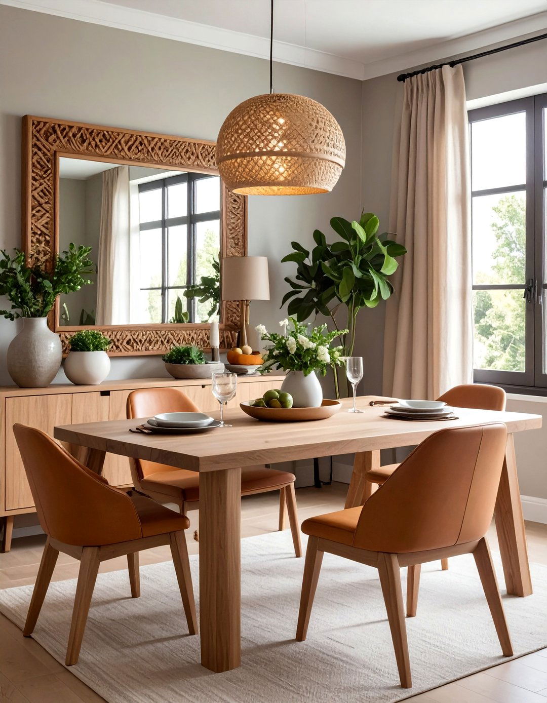 Textured Frame Mirror - 25 Dining Room Mirror Ideas to Reflect Your Style