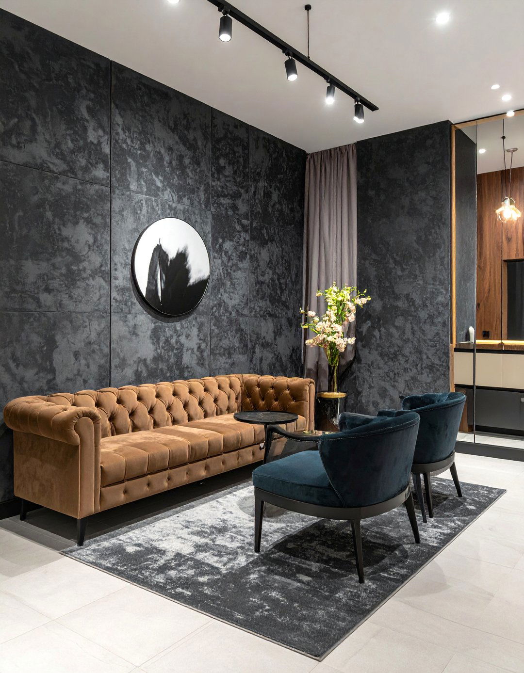 Textured Wallcovering Nail Salon Design - 30 Nail Salon Interior Design Ideas for a Chic Look