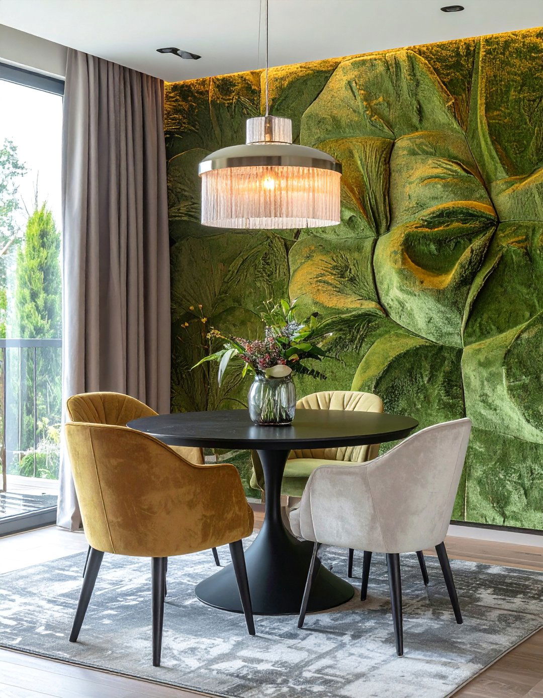 Textured Wallpaper Accents - 40 Dining Room Decor Ideas to Elevate Your Meals
