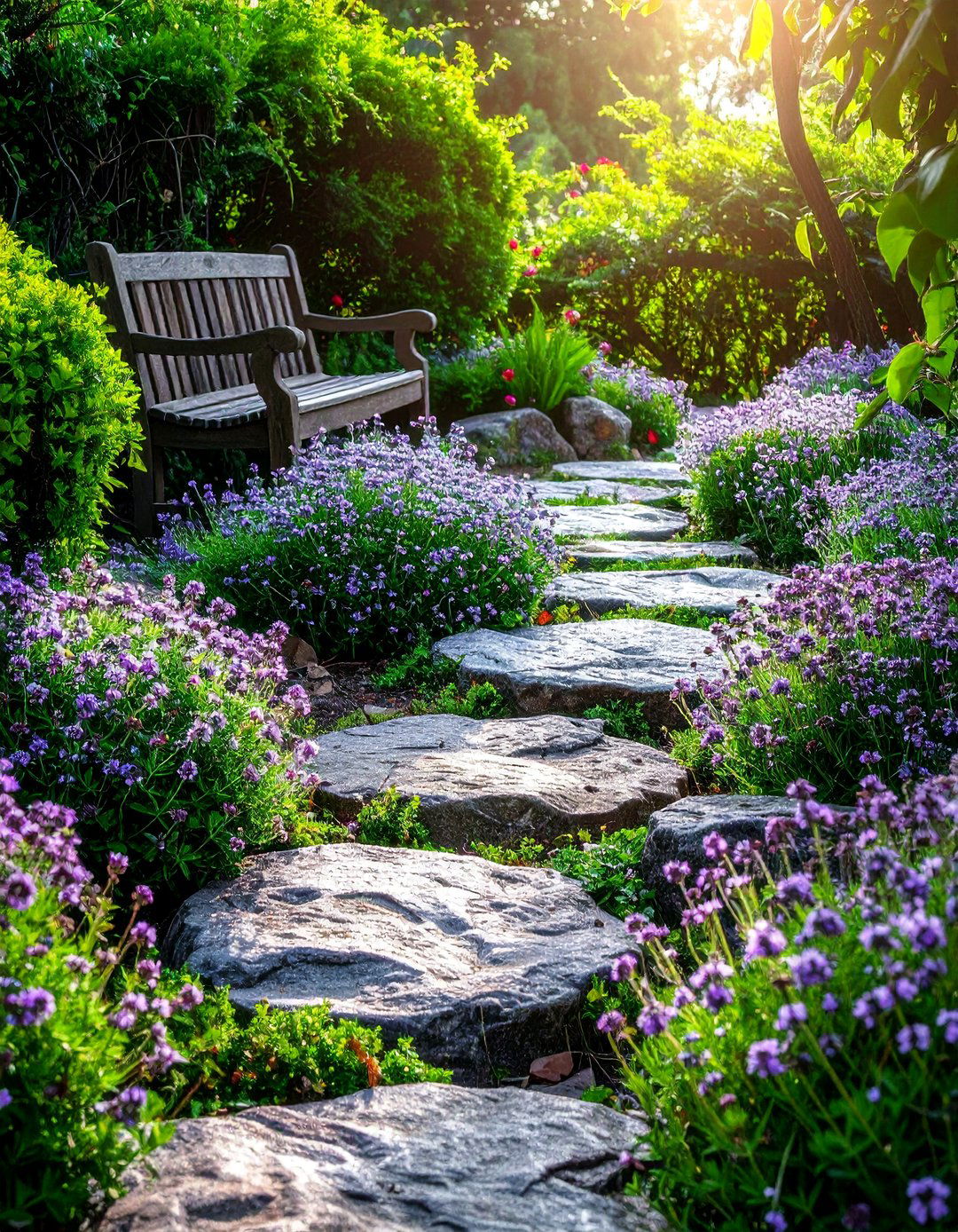 Thyme Planted Stepping Stone Garden Path - 30 Garden Path Ideas to Enhance Your Outdoor Space