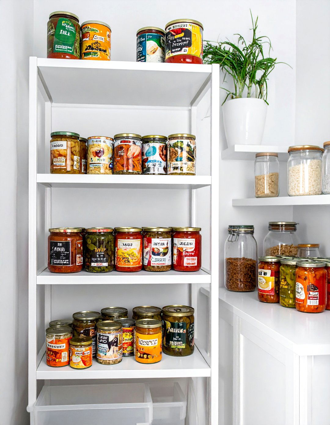 Tiered Shelves for Canned Goods in a Small Pantry - 30 Small Pantry Ideas for Efficient Storage