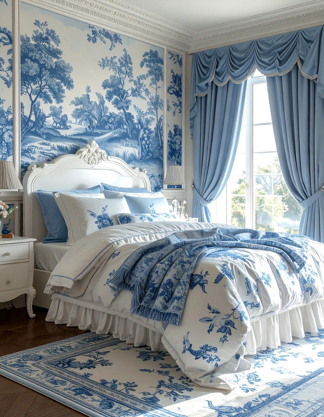 Toile de Jouy Wallpaper and Fabrics - 30 Traditional Interior Design Ideas for Timeless Homes