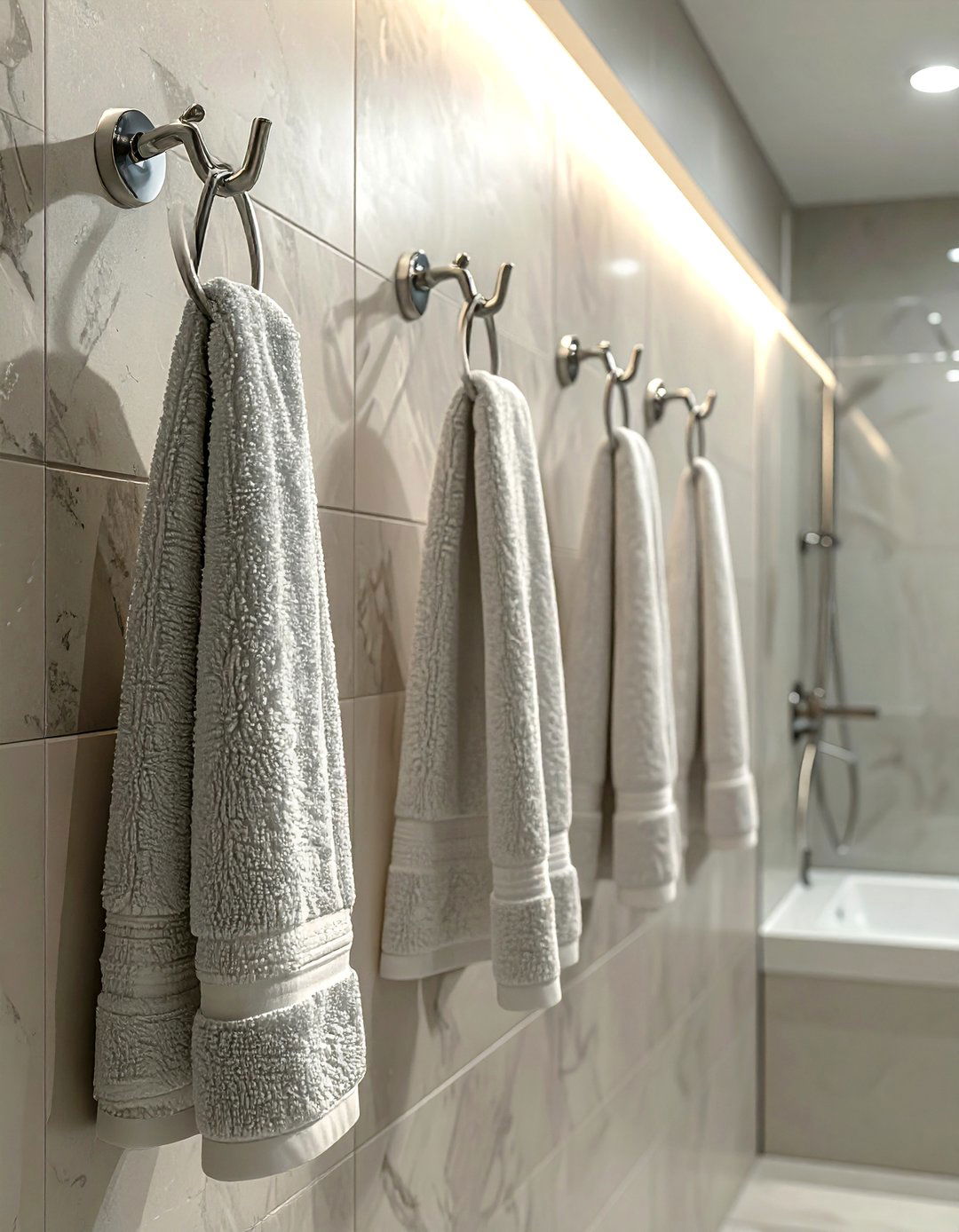 Towel Hooks and Wall Mounted Bars - 15 Bathroom Wall Storage Ideas for Organized Spaces