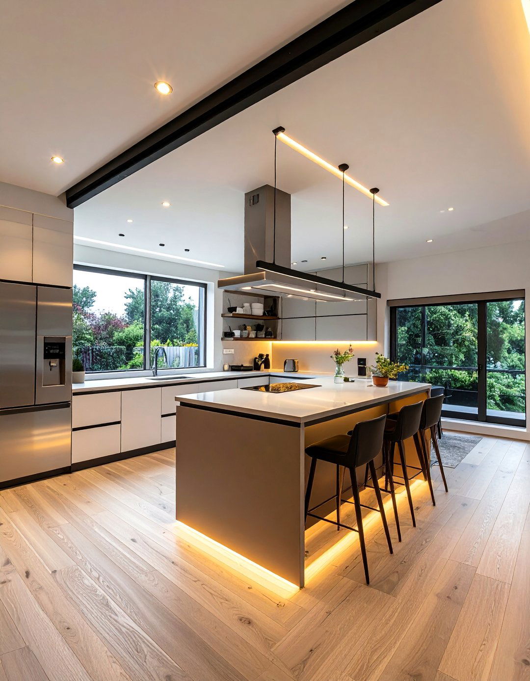 Track Lighting Modern Kitchen - 20 Sloped Ceiling Kitchen Ideas to Maximize Space