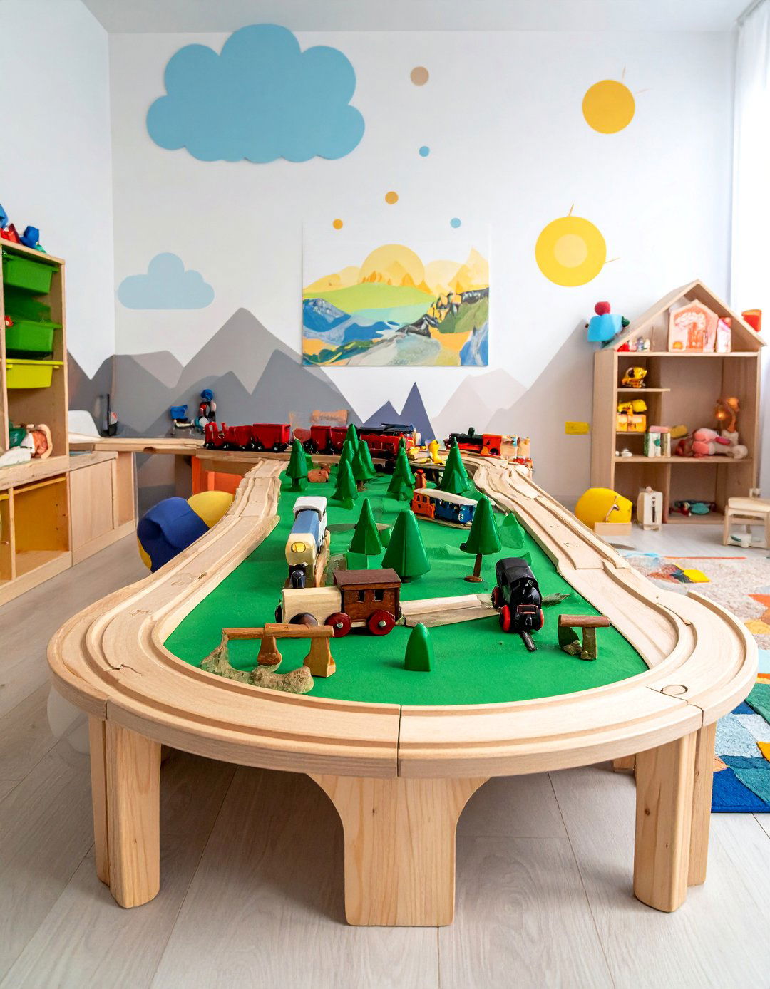 Train Transportation System - 40 Fun and Functional Playroom Ideas for Kids