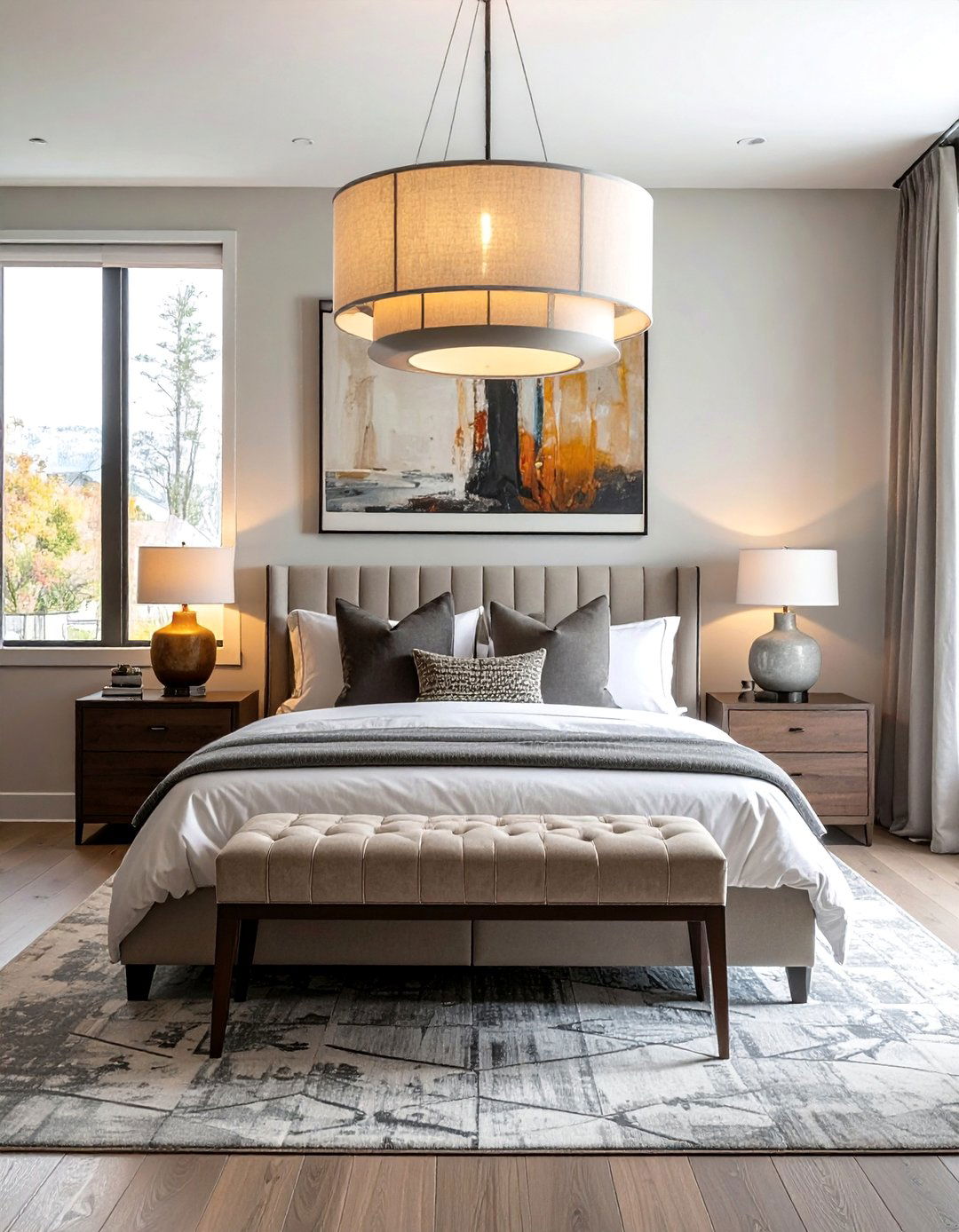 Transitional Bedroom Incorporating Statement Lighting - 30 Transitional Bedroom Ideas for a Timeless Look