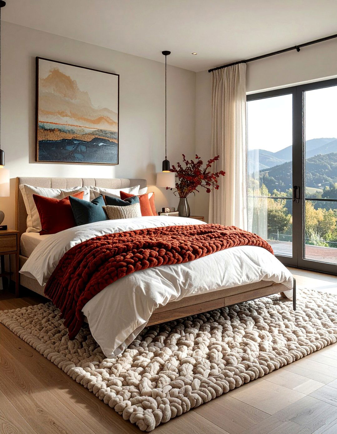 Transitional Bedroom Layered with Textiles - 30 Transitional Bedroom Ideas for a Timeless Look