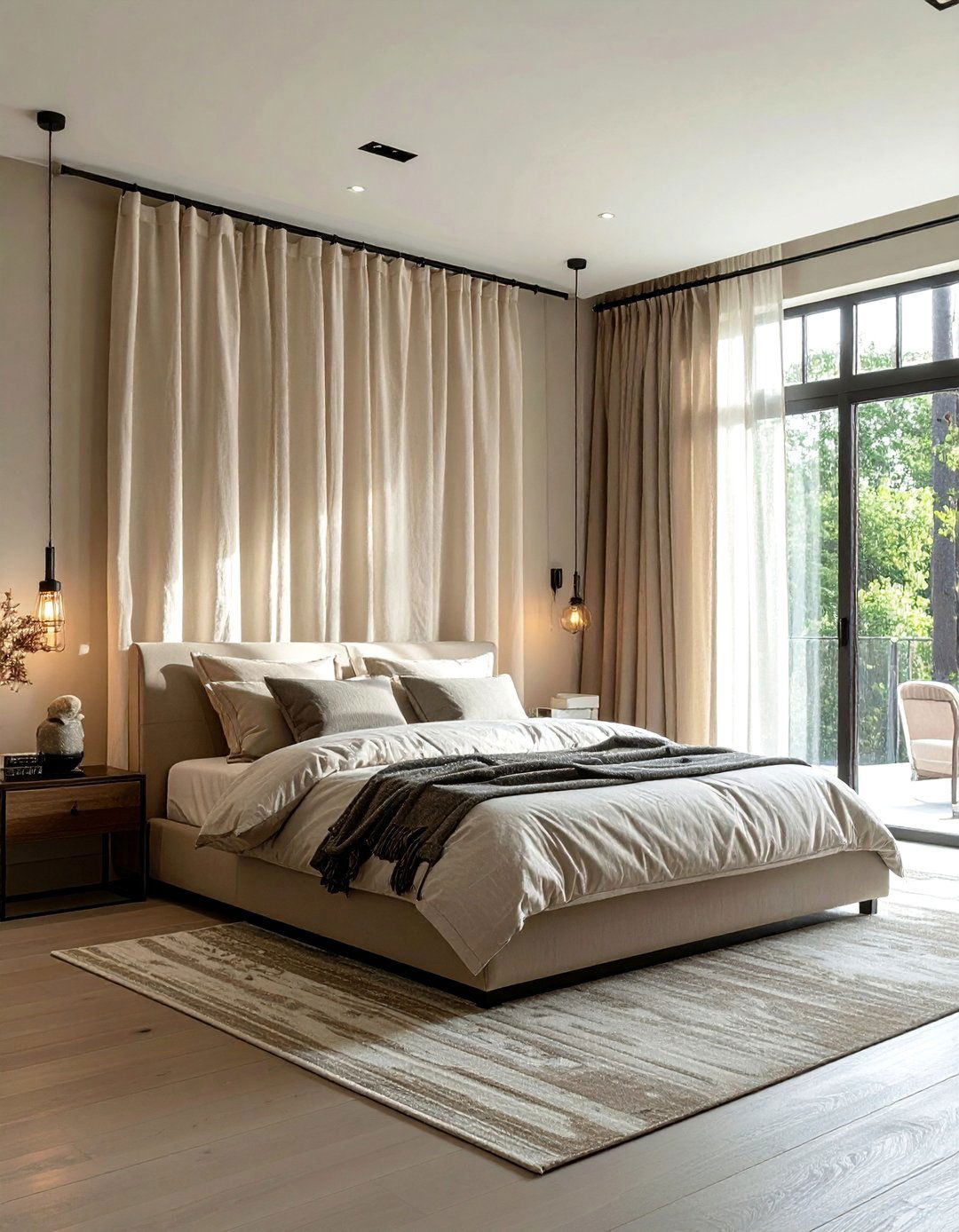 Transitional Bedroom with Minimalist Window Treatments - 30 Transitional Bedroom Ideas for a Timeless Look
