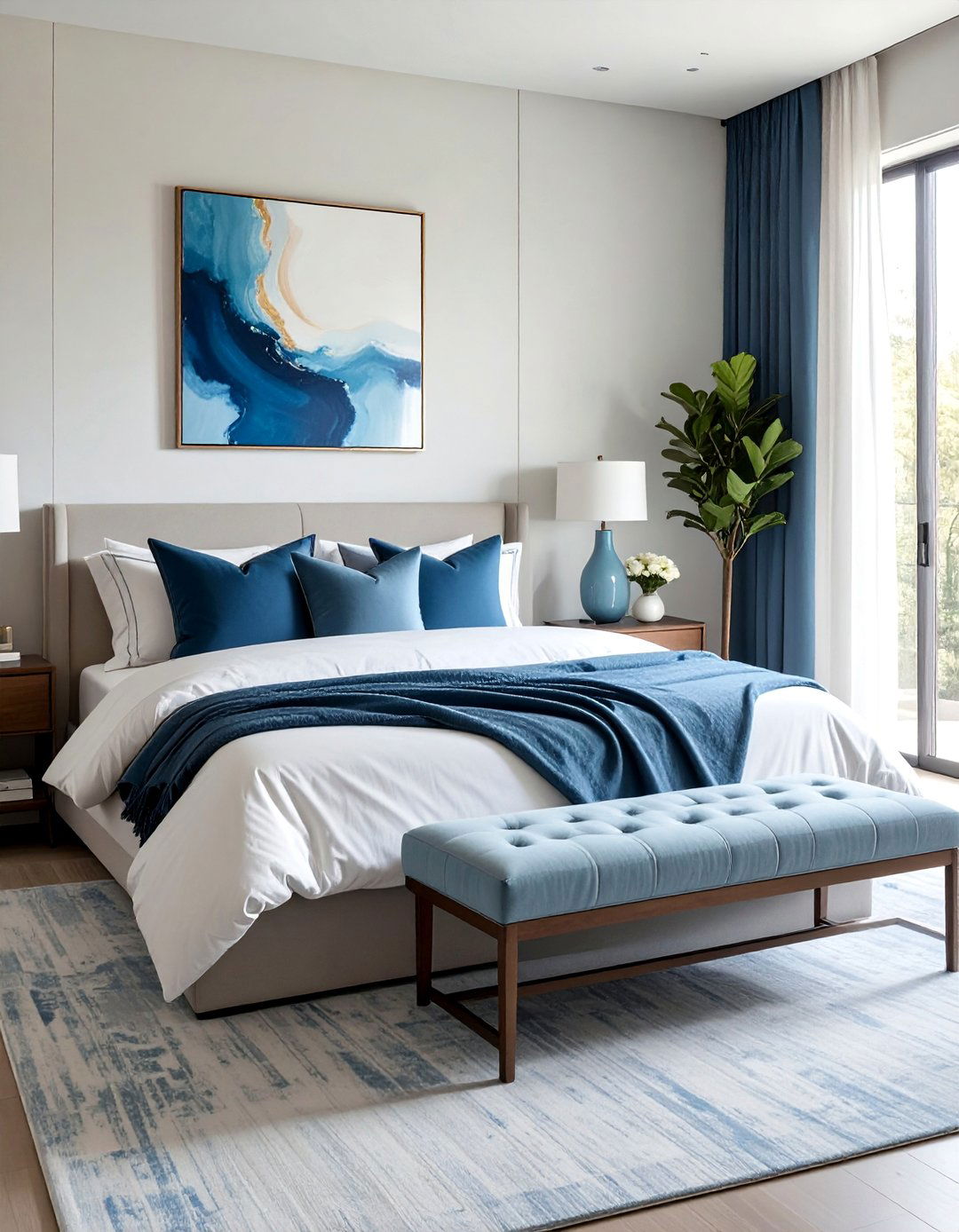 Transitional Bedroom with a Cohesive Color Story - 30 Transitional Bedroom Ideas for a Timeless Look