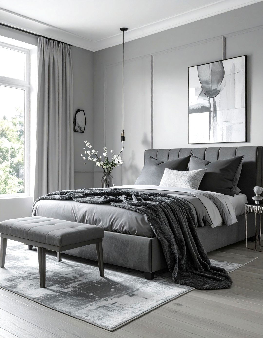 Transitional Bedroom with a Monochromatic Color Scheme - 30 Transitional Bedroom Ideas for a Timeless Look