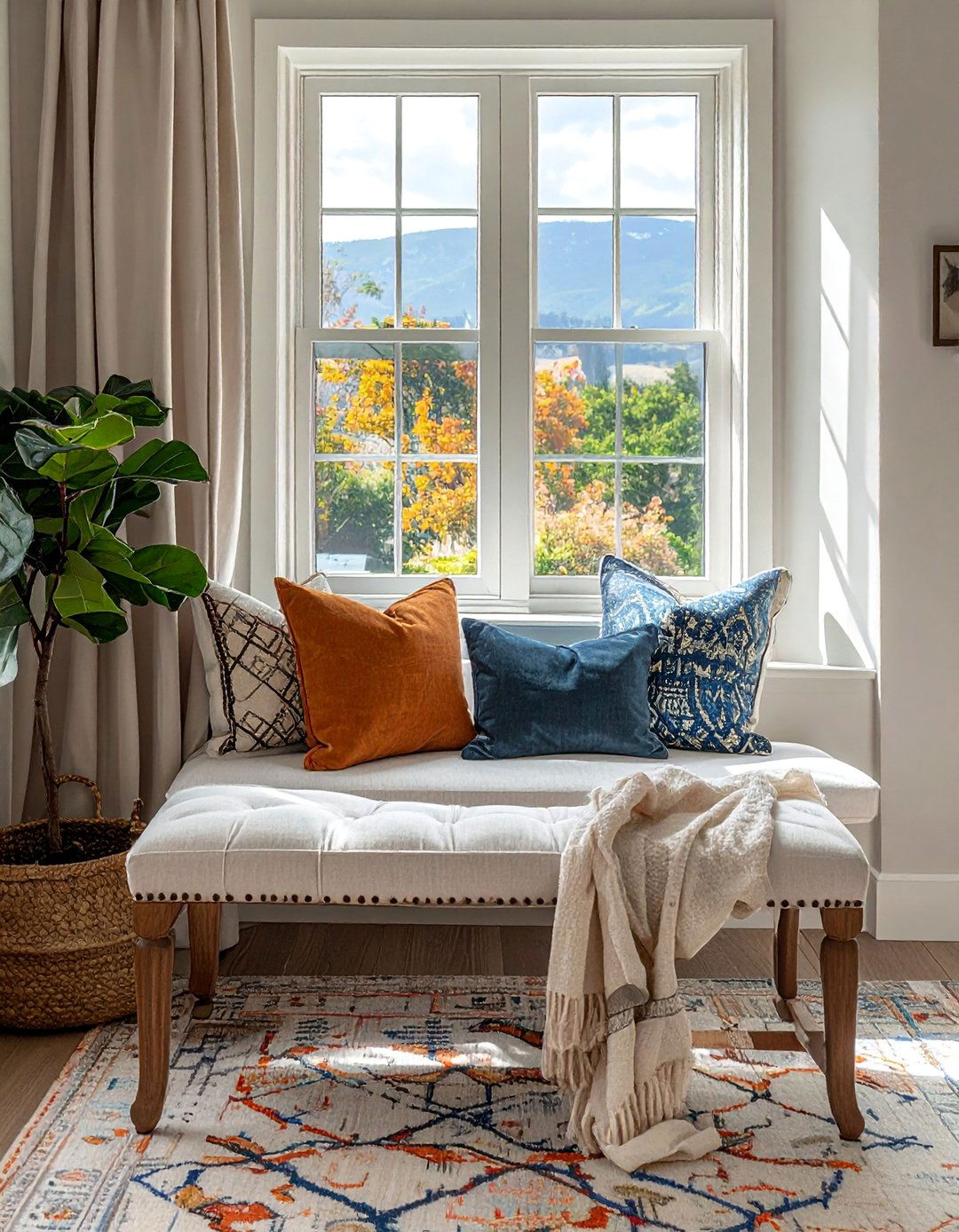 Transitional Design Bench - 40 Window Seat Ideas for a Cozy and Functional Space