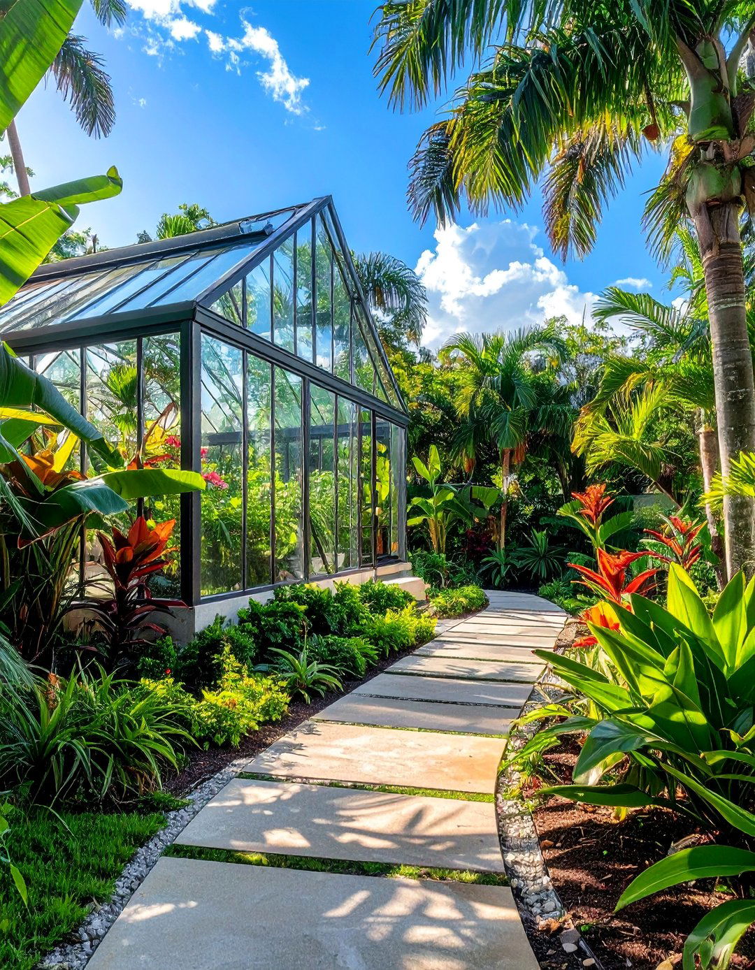 Tropical Greenhouse Garden Extension - 30 Florida Backyard Ideas for a Tropical Oasis