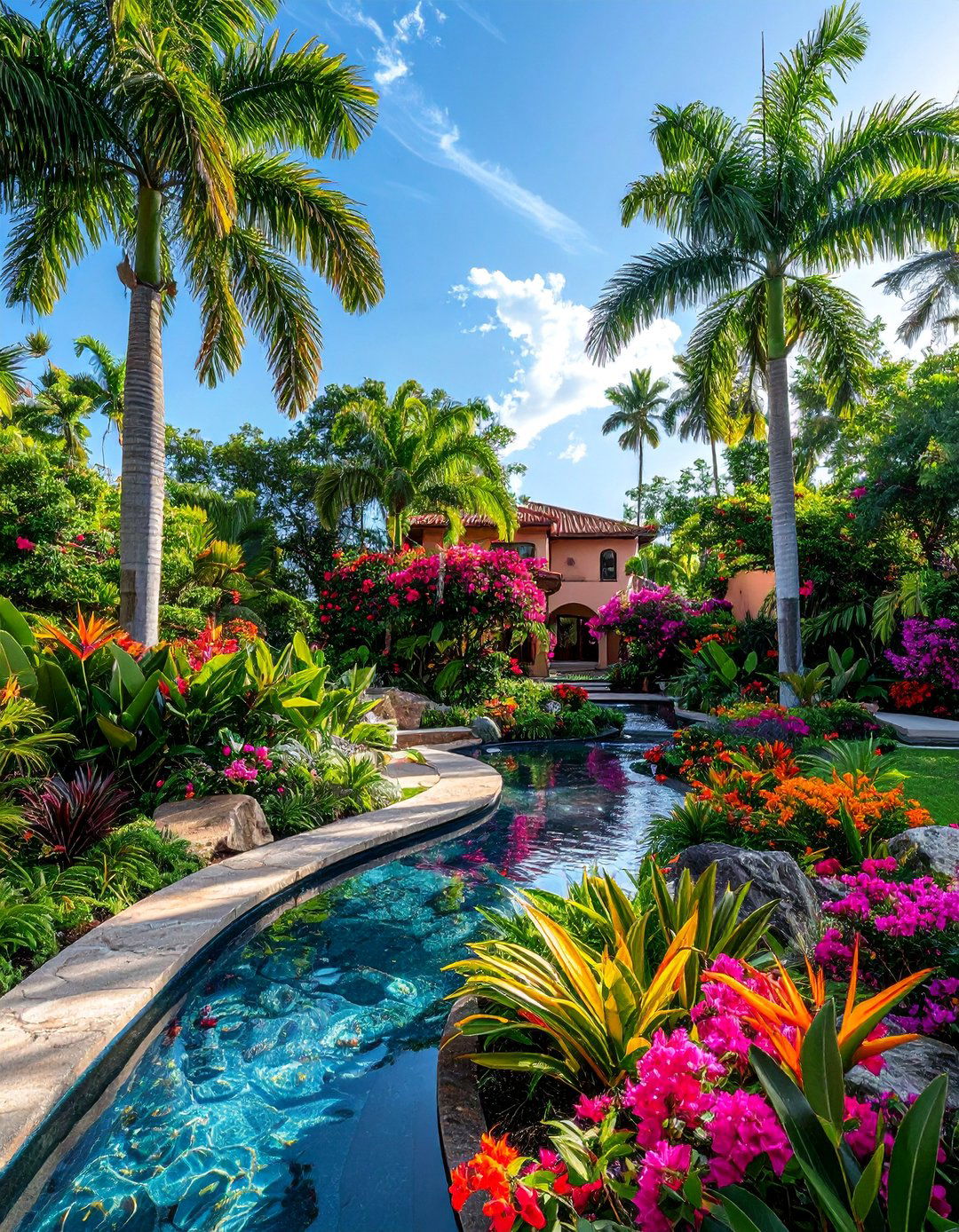 Tropical Paradise Design - 40 Front Yard Landscaping Ideas to Boost Curb Appeal