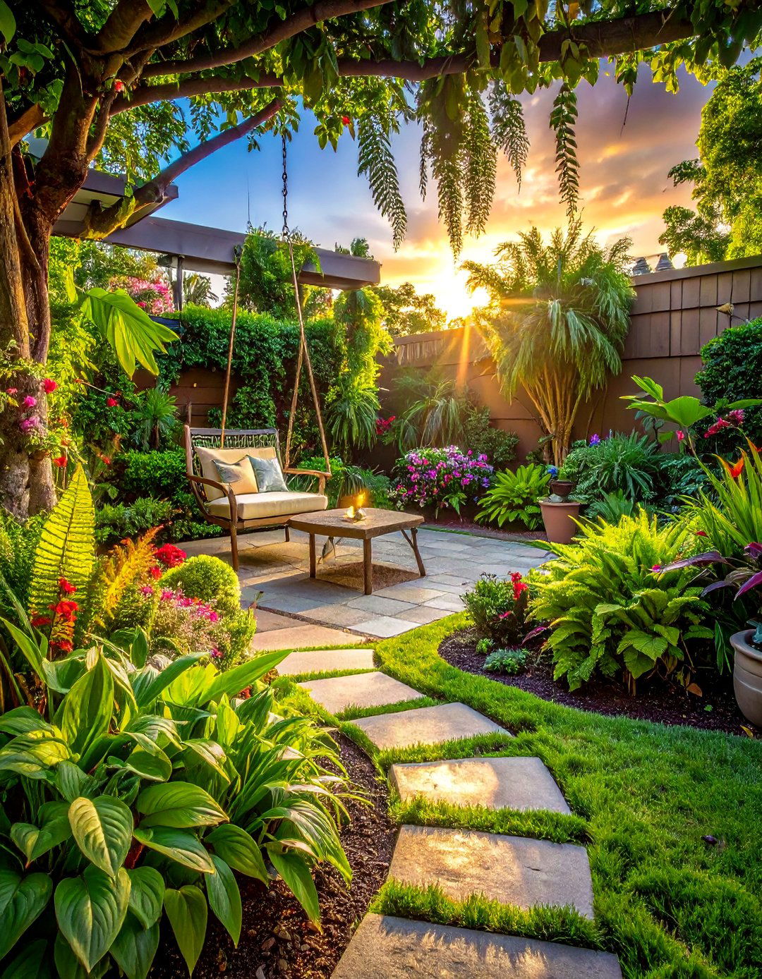 Tropical Shade Garden Retreat - 30 Florida Backyard Ideas for a Tropical Oasis
