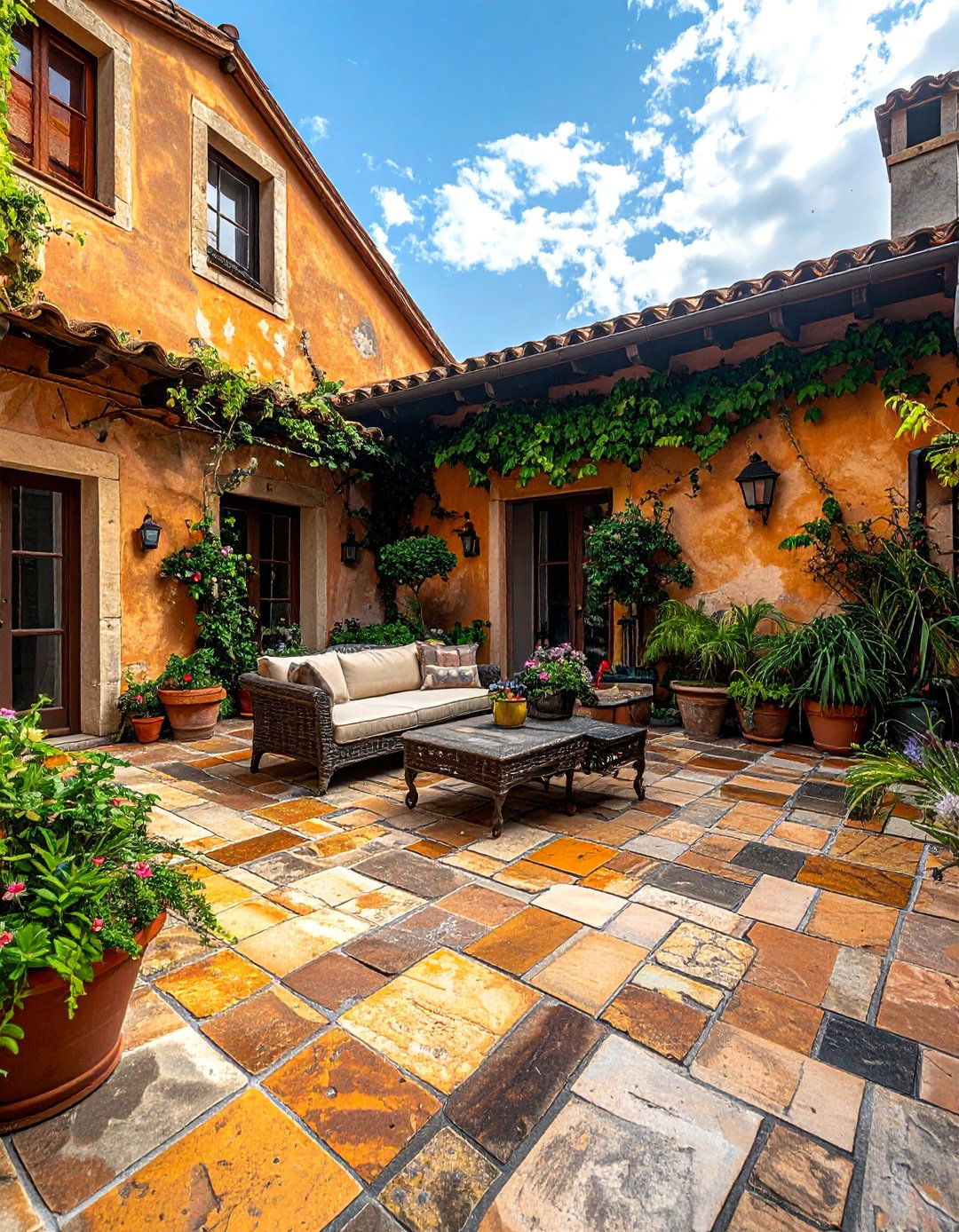 Tumbled Edge Paver Patio Tiles - 30 Patio Tile Ideas for a Stylish Outdoor Space