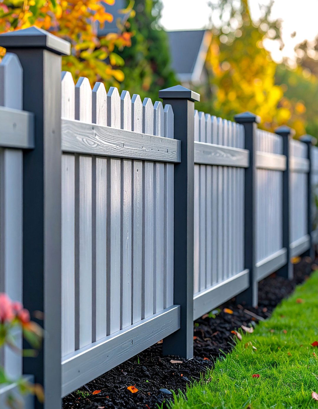 Two Tone Painted Garden Fence - 40 Garden Fence Ideas to Enhance Your Outdoor Space