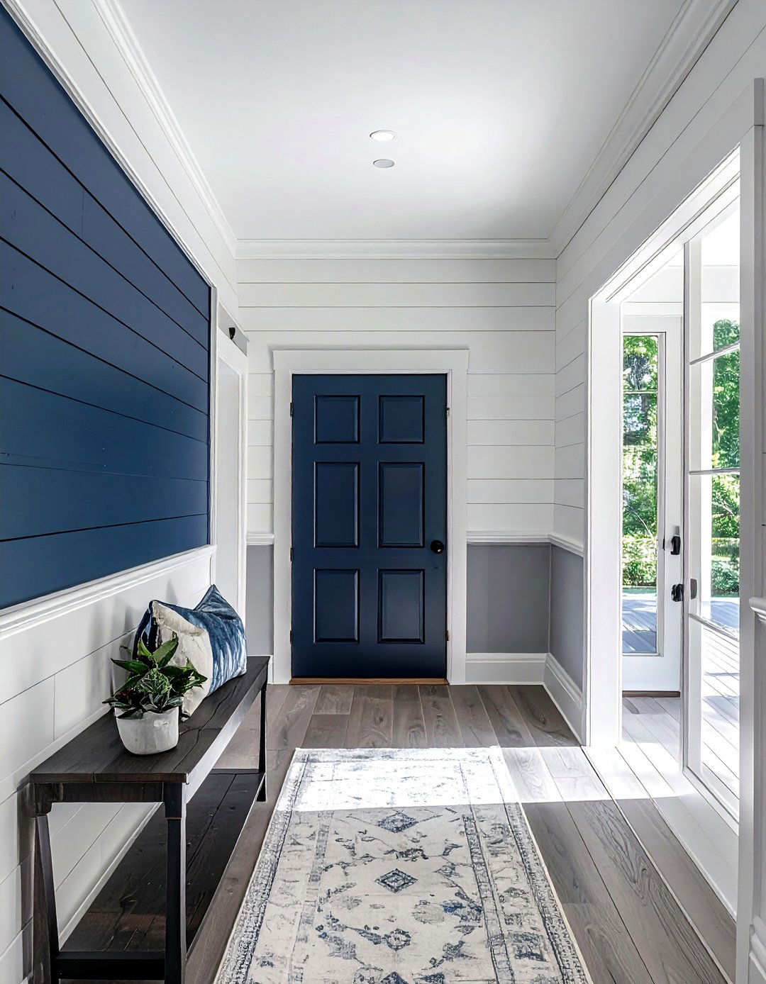 Two Tone Shiplap Wall Entryway - 25 Shiplap Wall Entryway Ideas to Welcome Guests