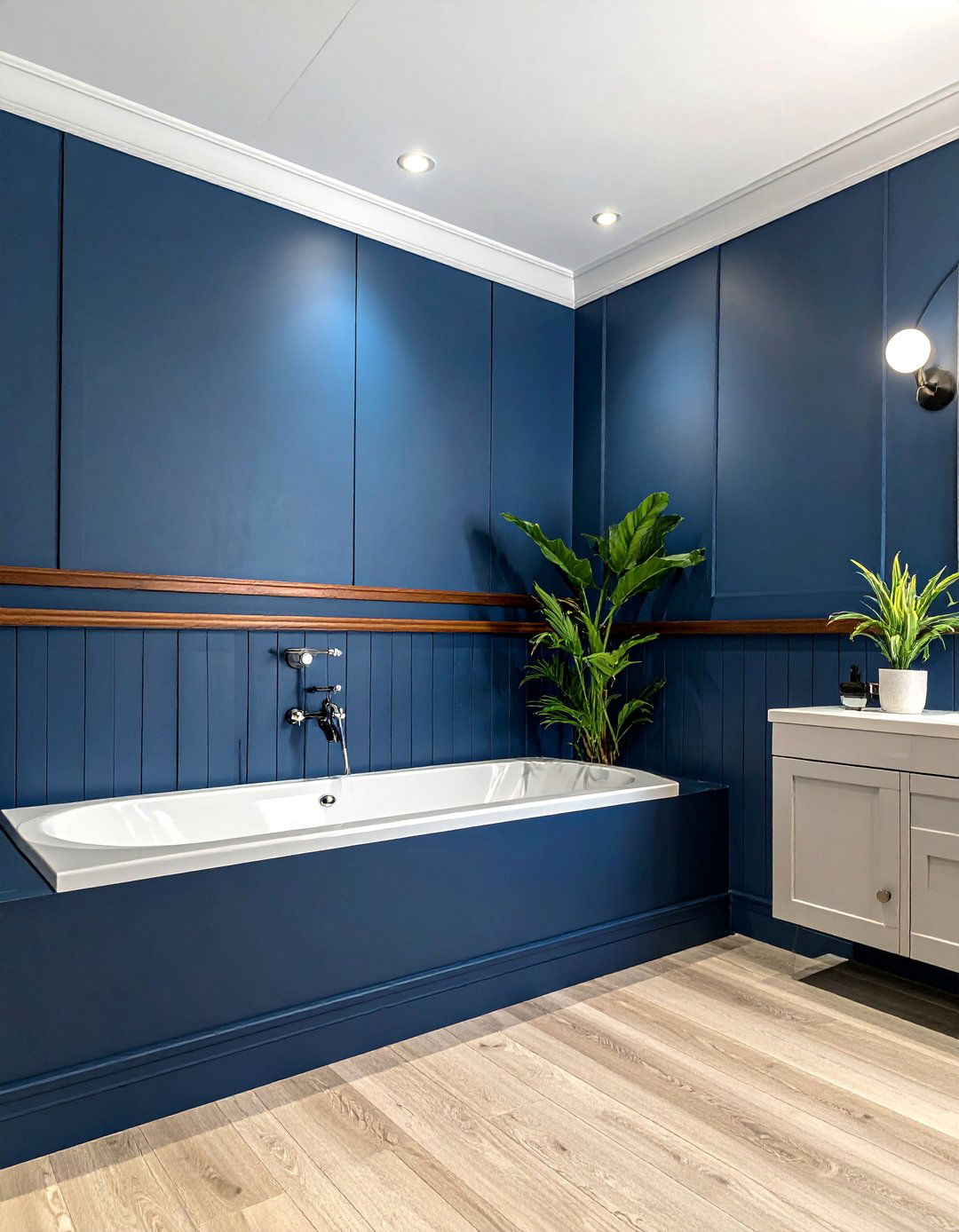 Two Tone Split Colorful Bathroom Wall - 25 Colorful Bathroom Ideas to Brighten Your Space