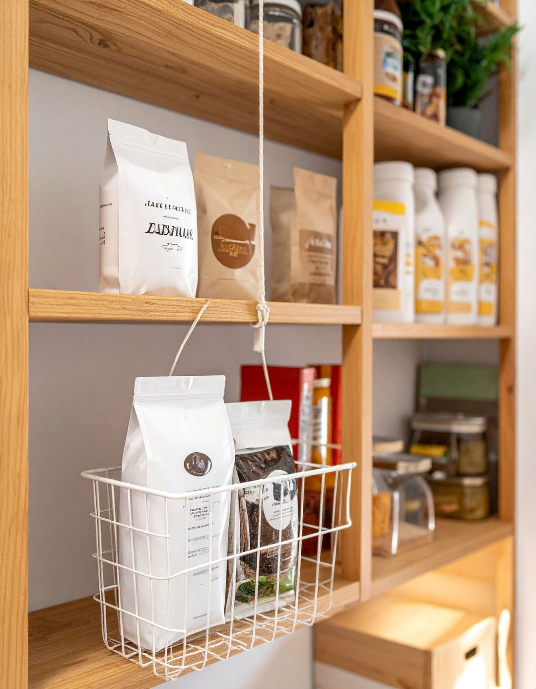Under Shelf Baskets in a Small Pantry - 30 Small Pantry Ideas for Efficient Storage