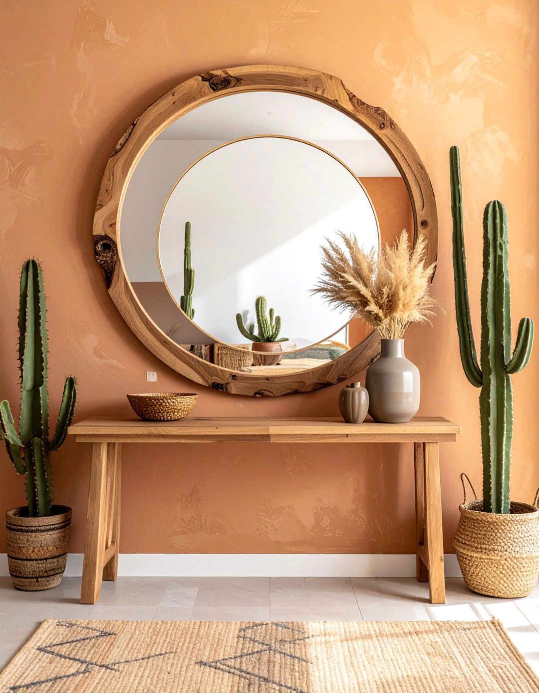 Unfinished and Natural Edge Mirrors - 20 Bohemian Desert Decor Ideas for a Warm and Inviting Home