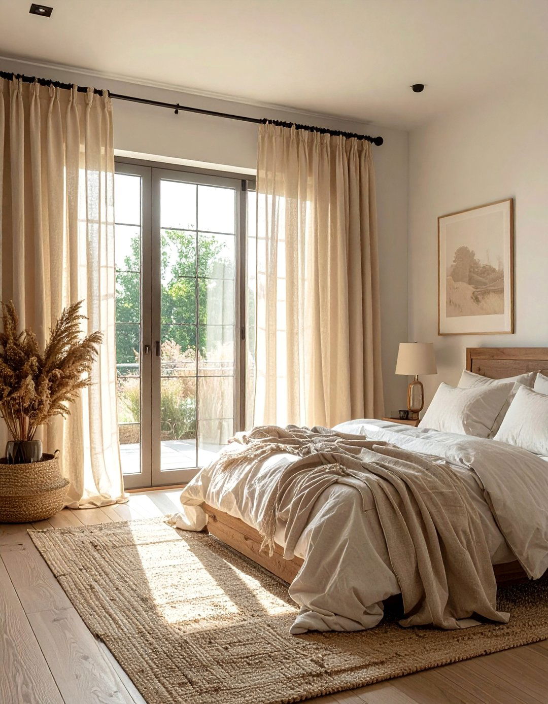 Unlined Linen Curtains for Diffused Light - 40 Farmhouse Window Treatment Ideas for a Cozy Home