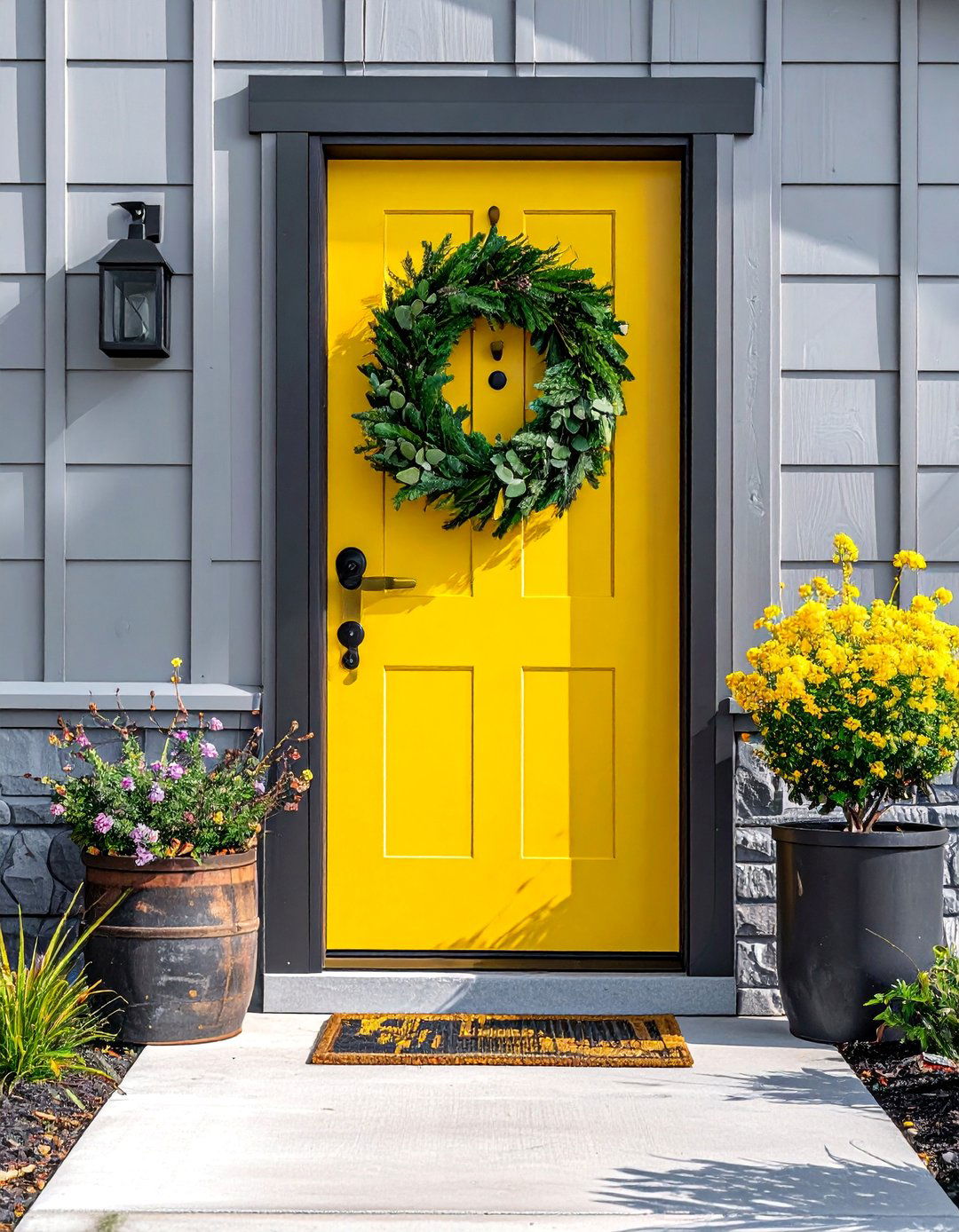 Update Your Ranch Home with a Boldly Painted Front Door - 40 Curb Appeal Inspiration Ideas for Ranch Homes