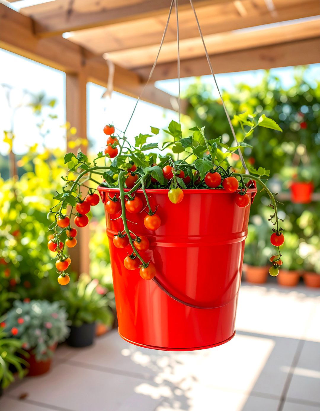Upside Down Tomato Bucket Planter - 20 Bucket Garden Ideas for Creative Small Spaces