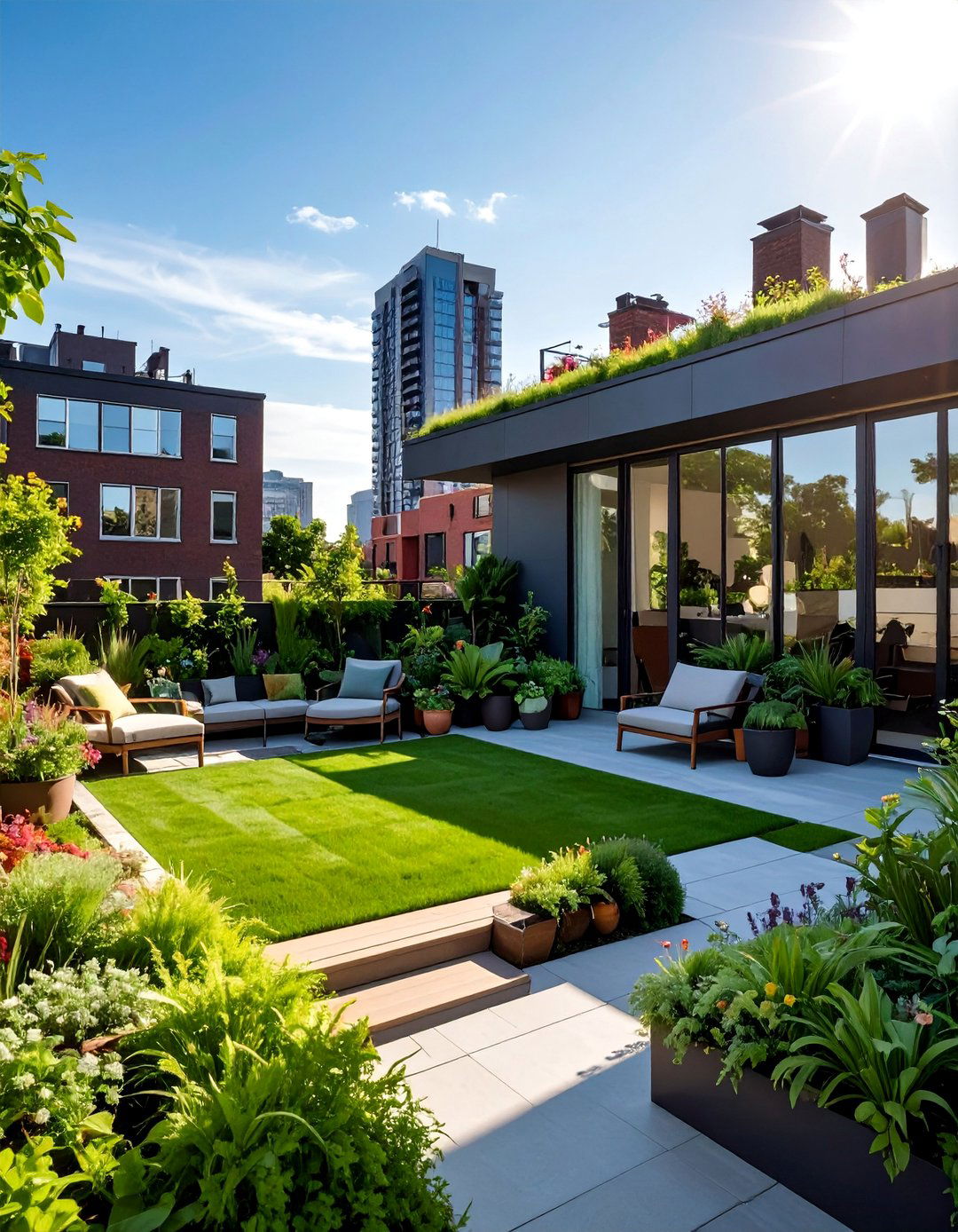 Urban Townhouse With a Flat Green Roof - 20 Houses With Green Roofs for Sustainable Living