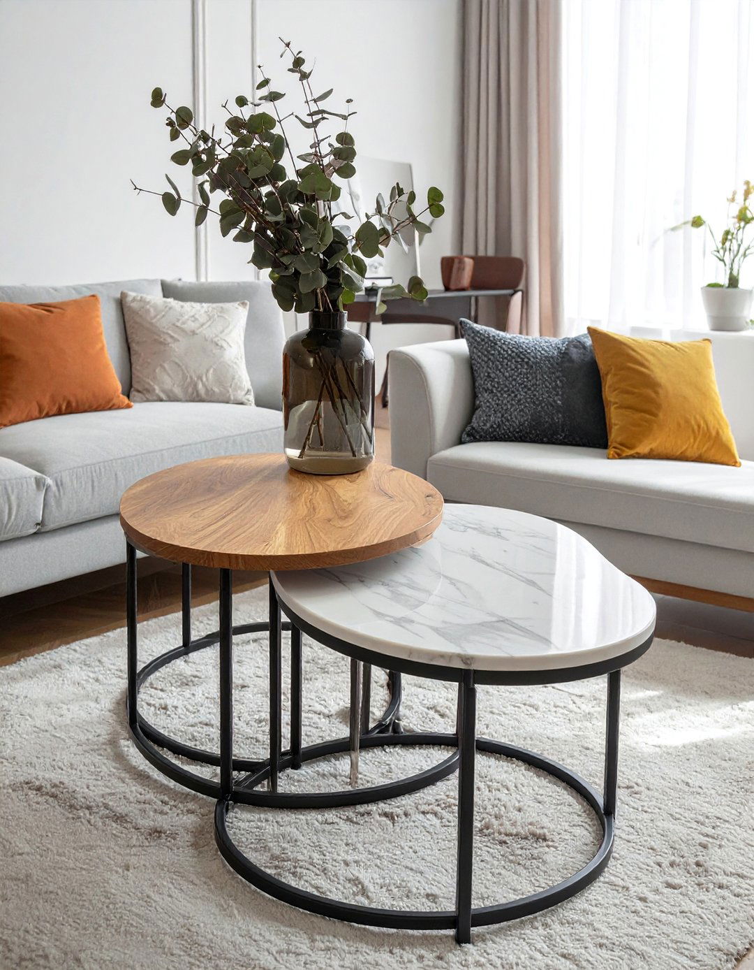 Using Multiple Small Tables - 40 Living Room Ideas for Cozy Spaces