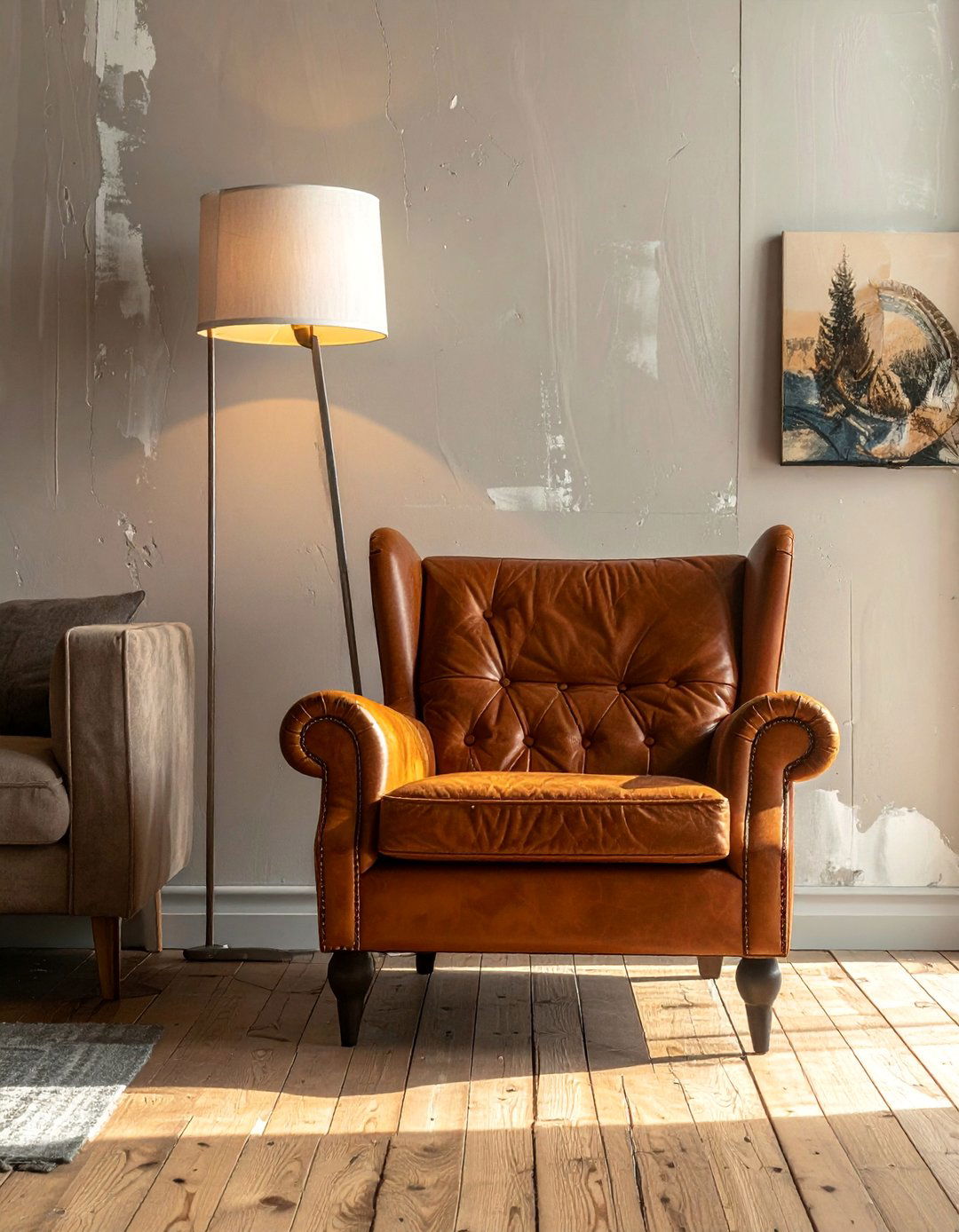 Using Worn Leather Accents for a Touch of Warmth - 30 Rustic Scandinavian Living Room Ideas for a Cozy Vibe