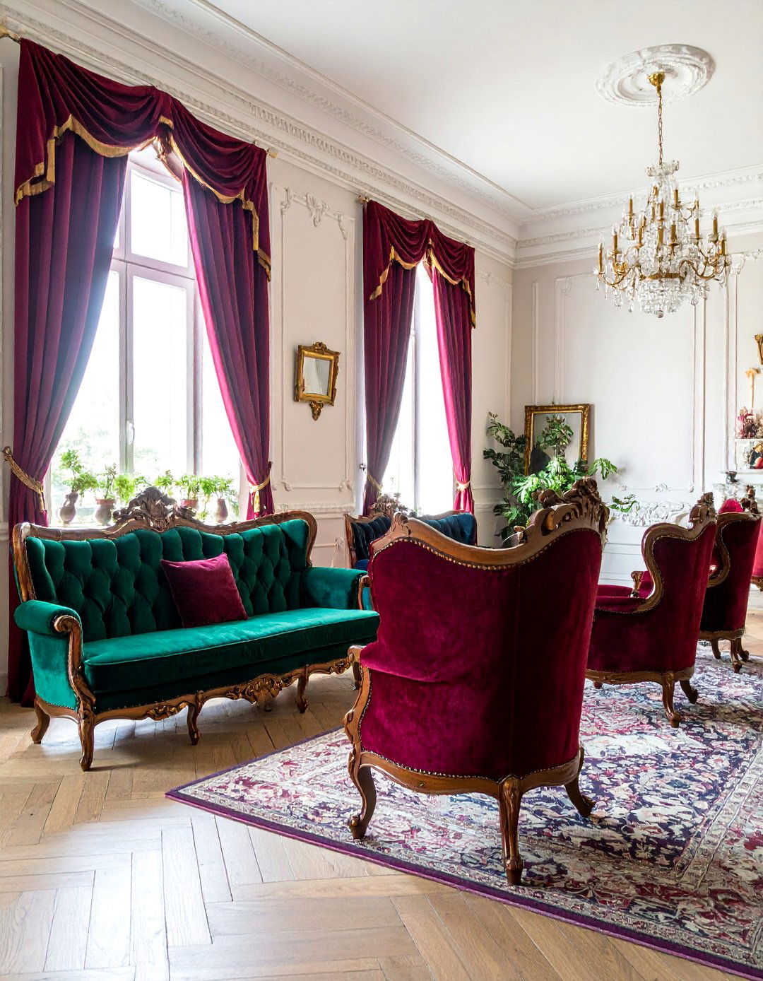 Velvet Seating and Royal Upholstery - 20 Castle Living Room Ideas for a Royal Ambiance
