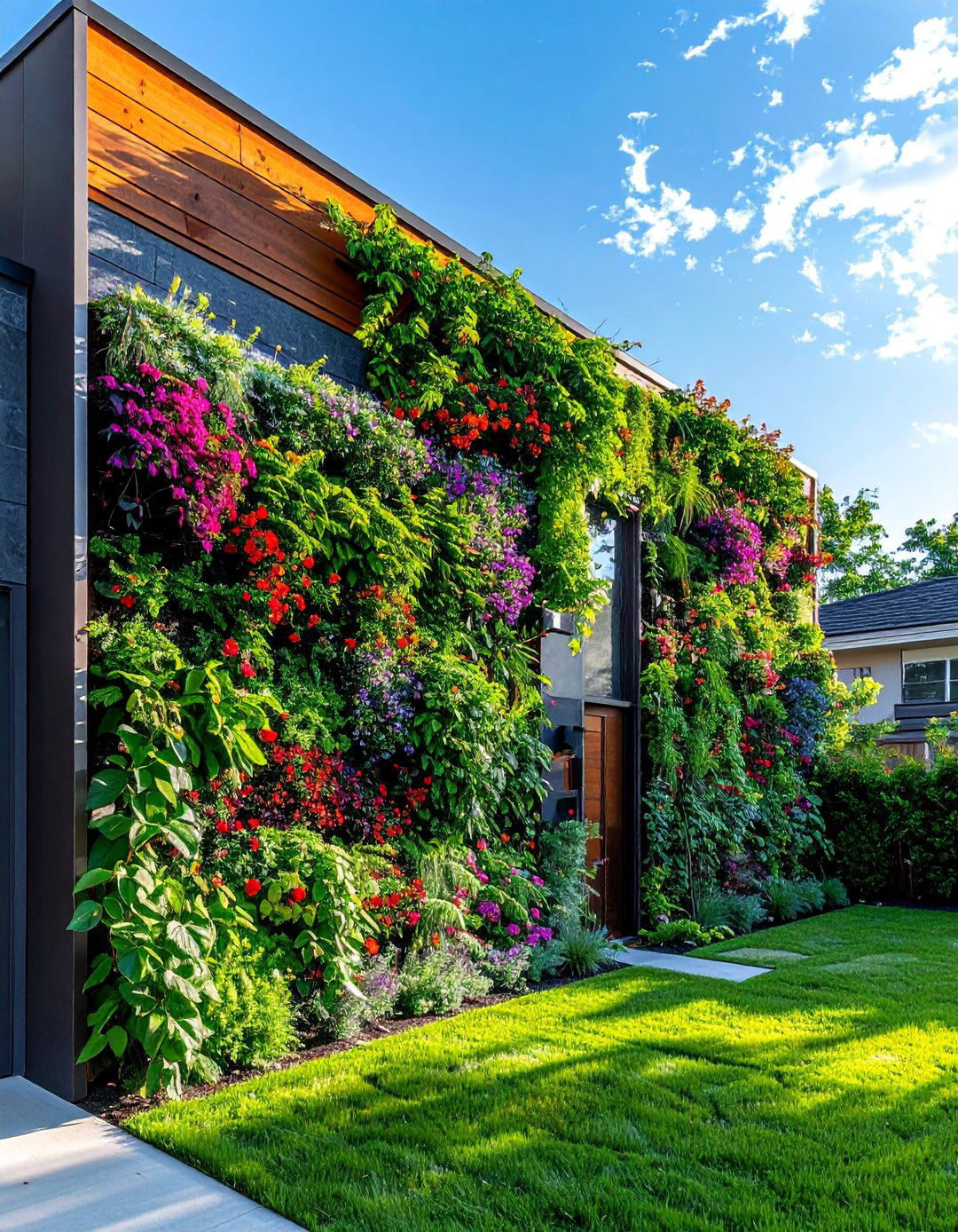 Vertical Living Walls - 40 Front Yard Landscaping Ideas to Boost Curb Appeal