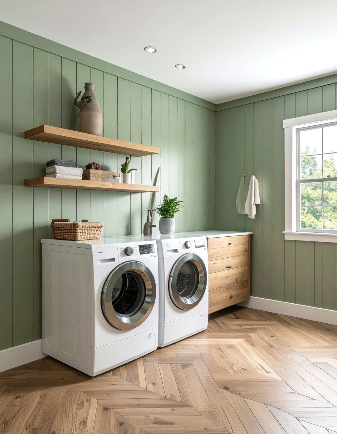 Vertical Shiplap Laundry Room Accent Wall - 20 Shiplap Laundry Room Ideas for a Cozy Feel