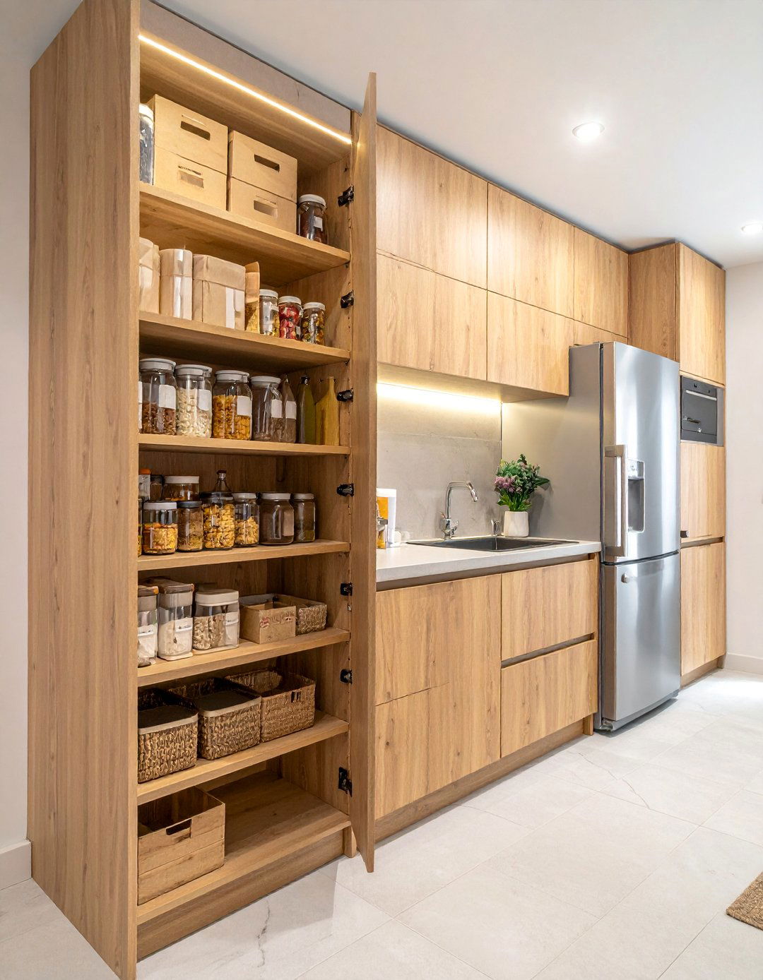 Vertical Storage Modern Townhouse Kitchen - 15 Modern Townhouse Kitchen Ideas for Stylish Living