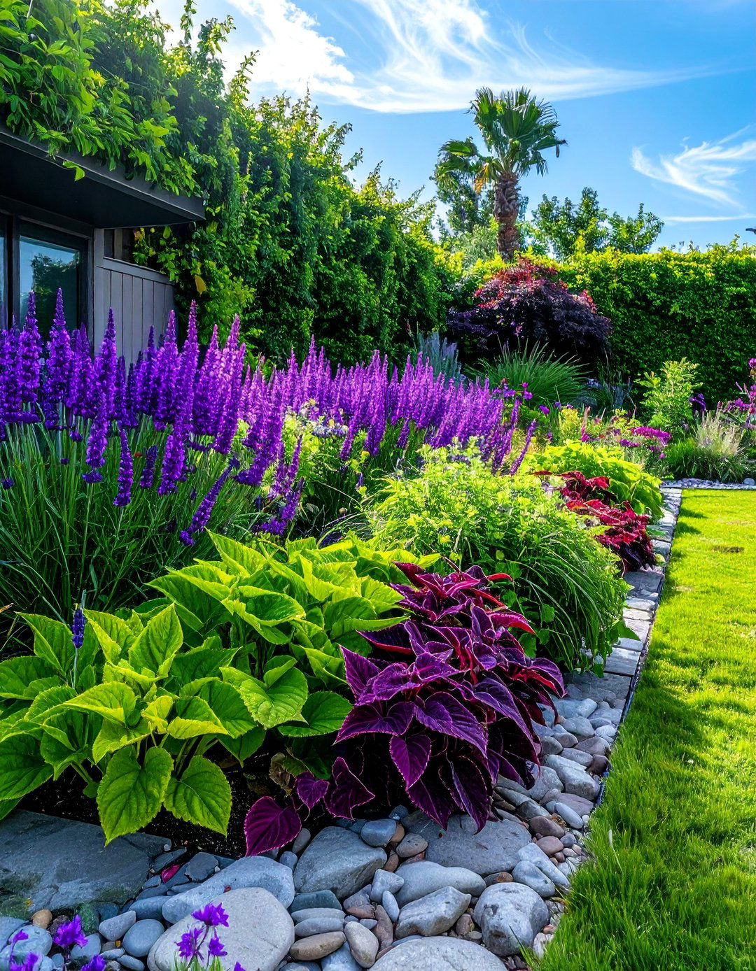 Vibrant Violet and Lime Green Garden Colour Scheme - 30 Garden Colour Schemes to Brighten Your Outdoor Space