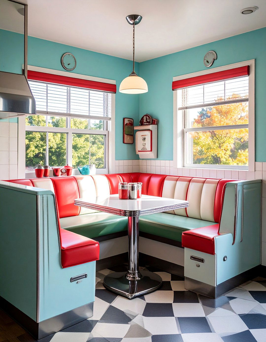Vintage Diner Recreation - 25 Corner Breakfast Nook Ideas for a Charming Dining Spot