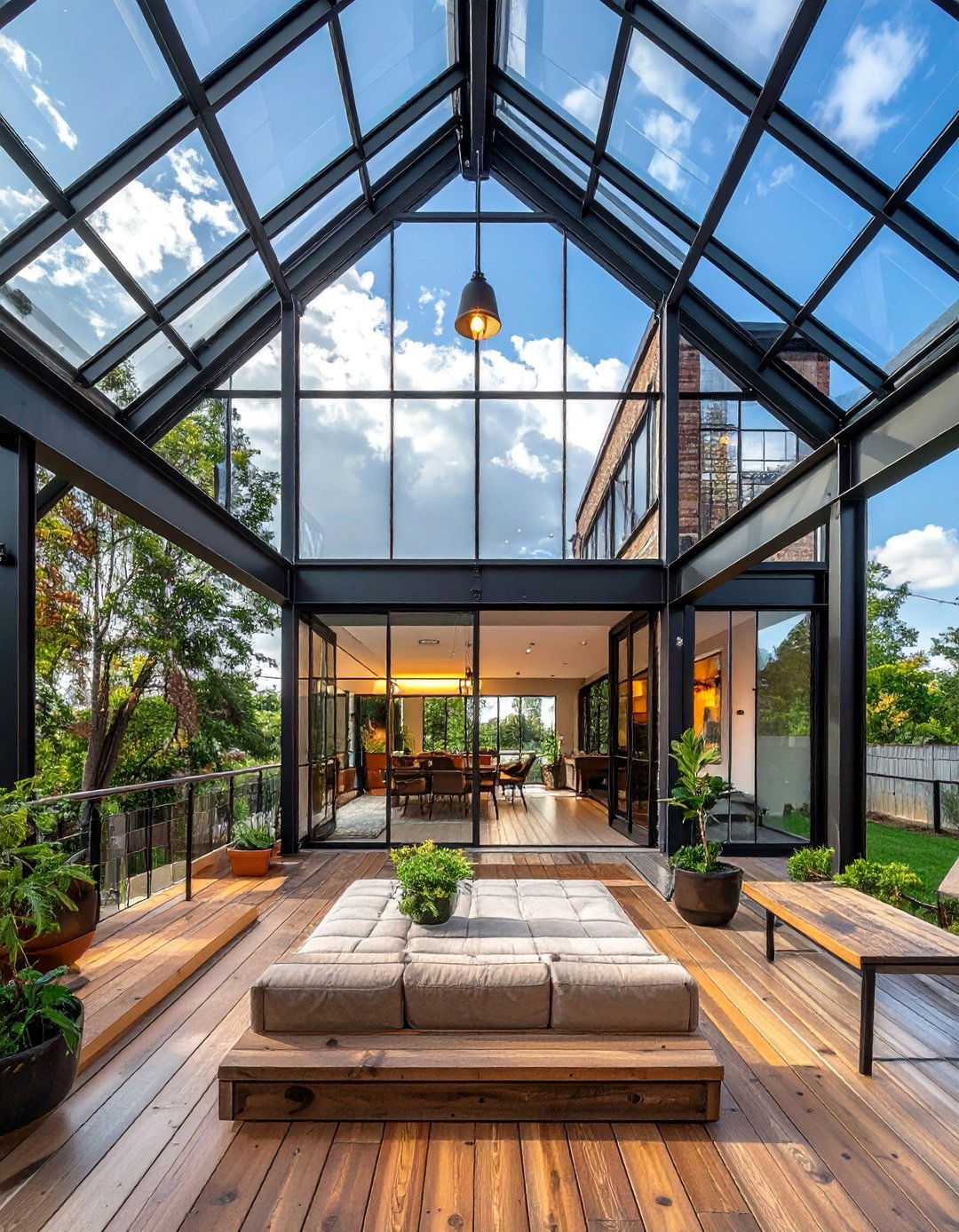 Vintage Industrial Glass Style - 40 Glass Porch Design Ideas to Brighten Your Home