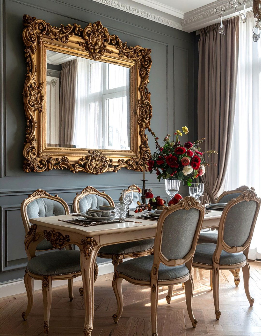 Vintage Ornate Dining Room Mirror - 25 Dining Room Mirror Ideas to Reflect Your Style