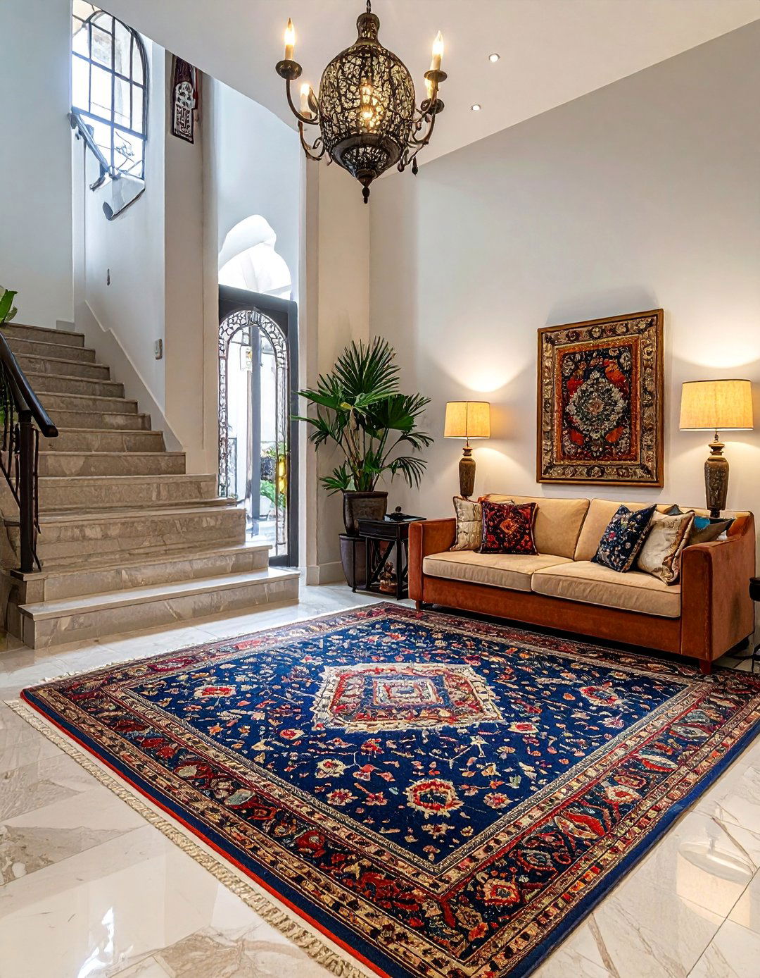 Vintage Rug Foundation - 50 Foyer Decor Ideas to Make a Grand First Impression