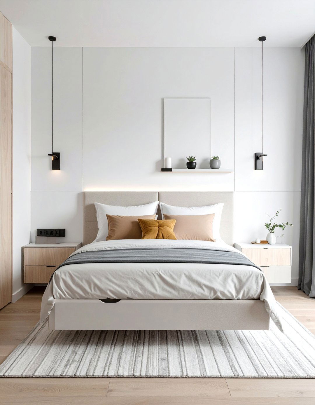 Wall Mounted Nightstands - 25 Small Guest Bedroom Ideas for Cozy Comfort