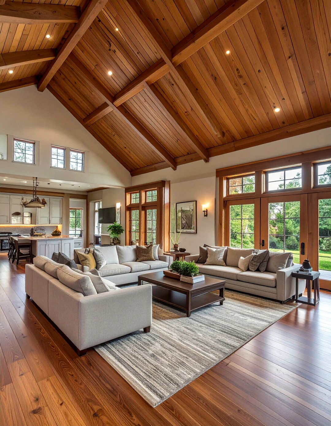 Wall Paneling and Molding in a Vaulted Ceiling Living Room - 20 Open Concept Vaulted Ceiling Living Room Ideas