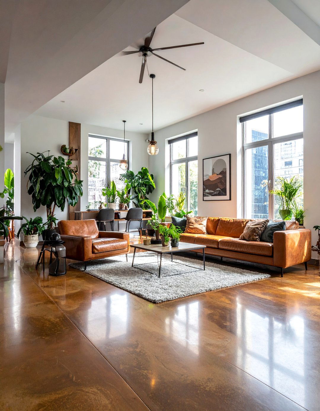 Warm Brown Stained Concrete Floors - 25 Stained Concrete Floors for Modern Interiors