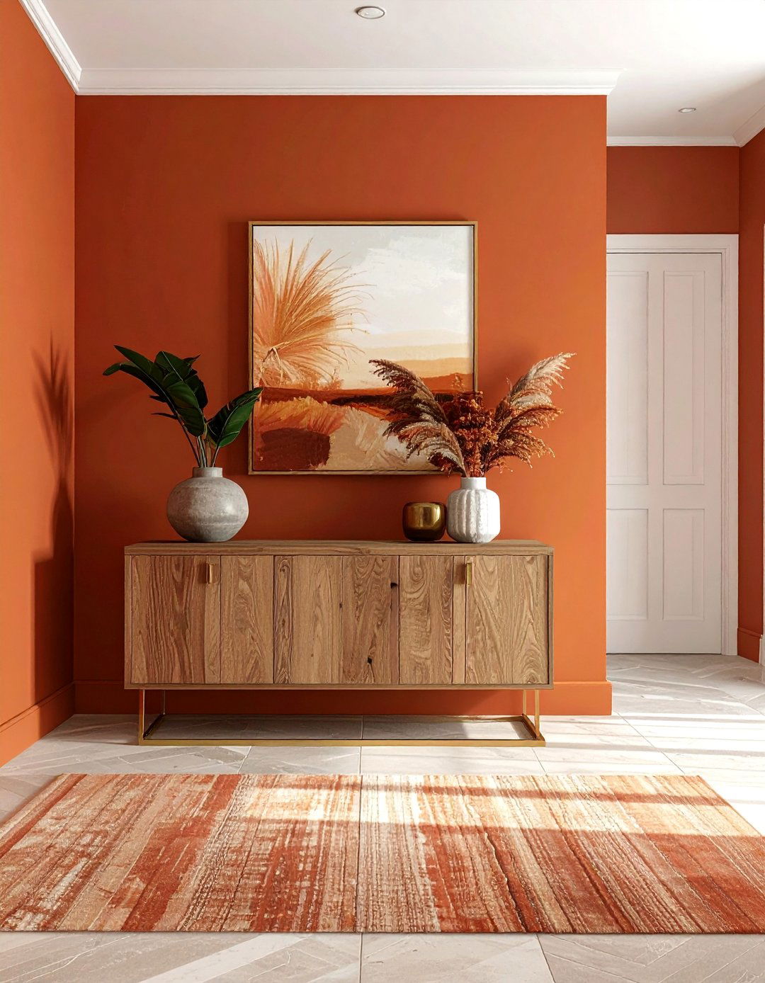 Warm Earth Tone Welcome - 50 Foyer Decor Ideas to Make a Grand First Impression