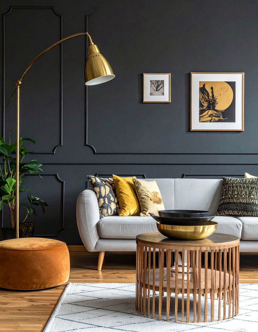 Warm Metallic Accents - 40 Living Room Ideas for Cozy Spaces