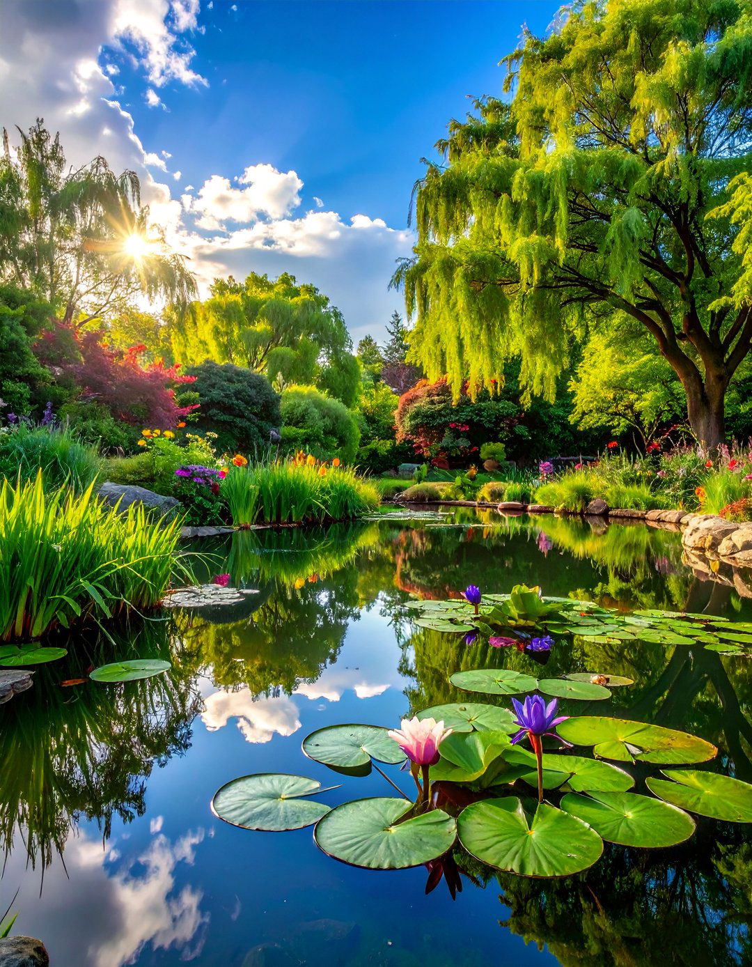 Water Garden Sanctuary - 40 English Garden Design Ideas for a Timeless Landscape