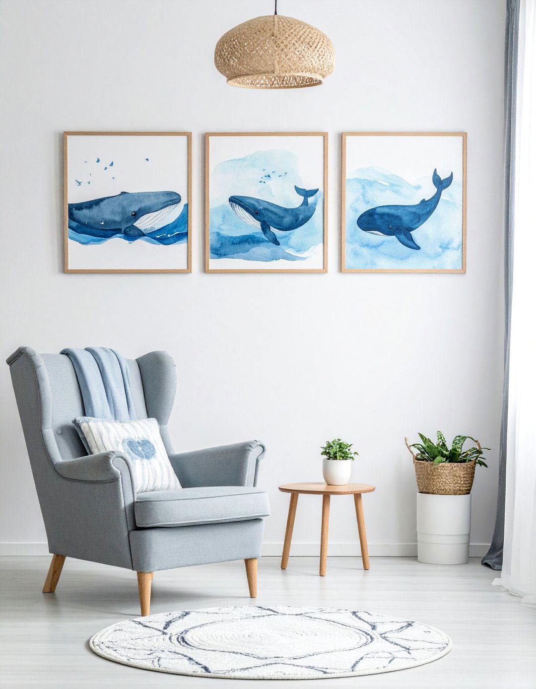 Watercolor Whale Wall Art - 20 Ocean-themed Nursery Ideas for a Calm and Serene Space