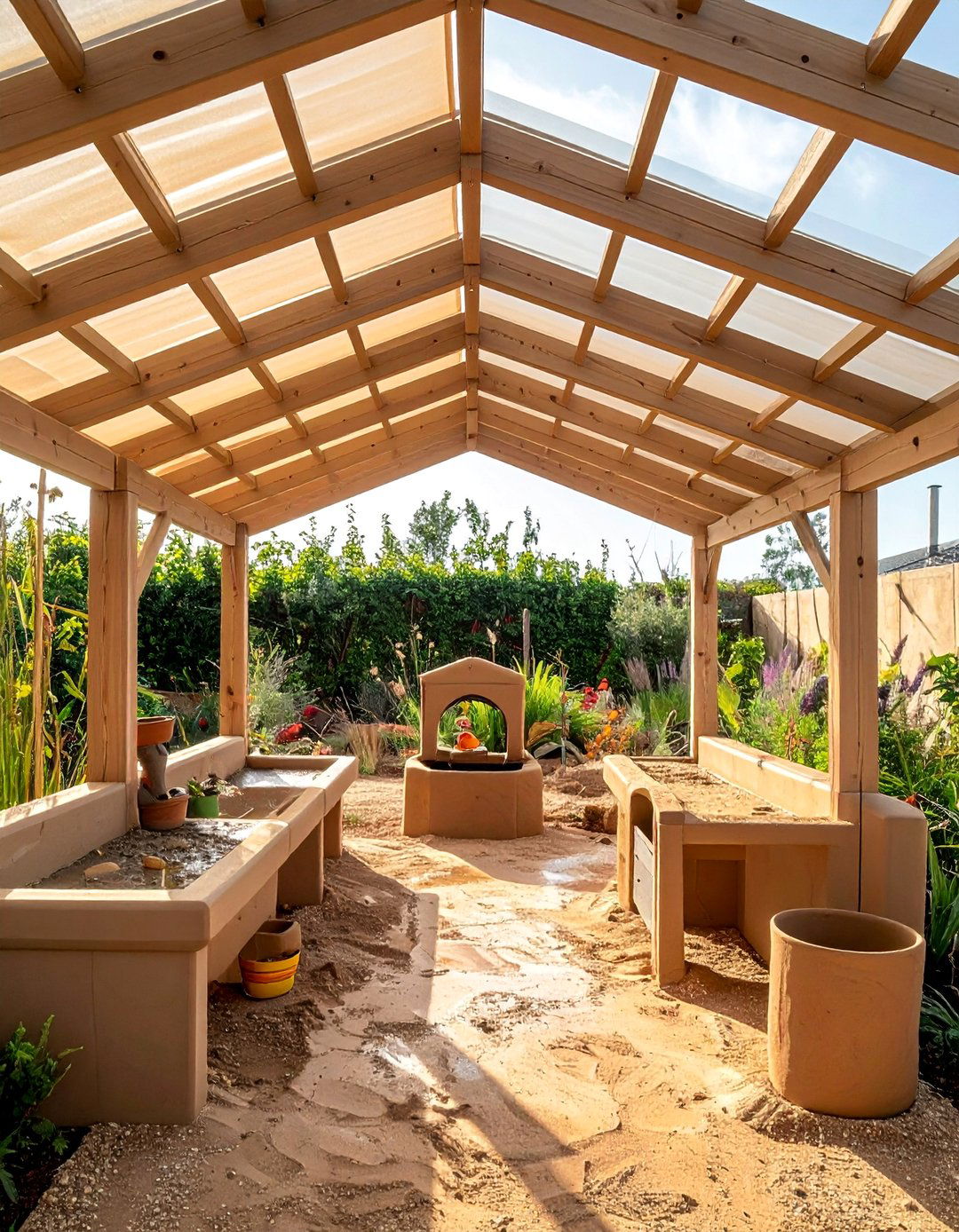 Weather Protection Covering - 20 Mud Kitchen Ideas for Outdoor Play Fun