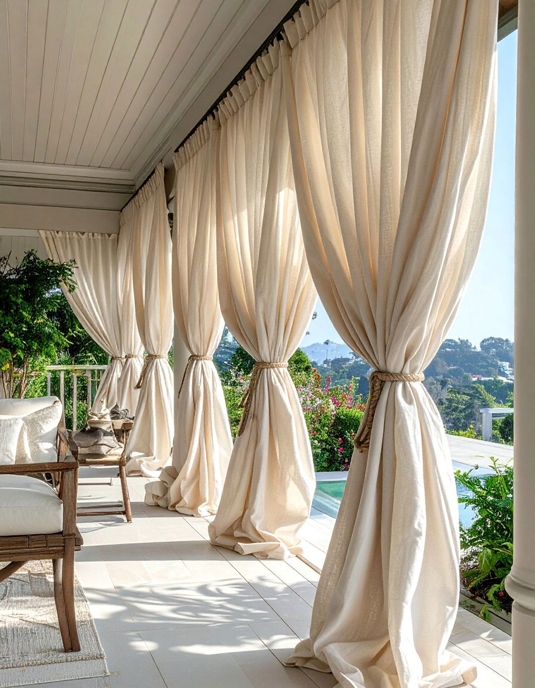 Weather Resistant Outdoor Curtains for Privacy - 40 Front Porch Ideas to Welcome Guests in Style