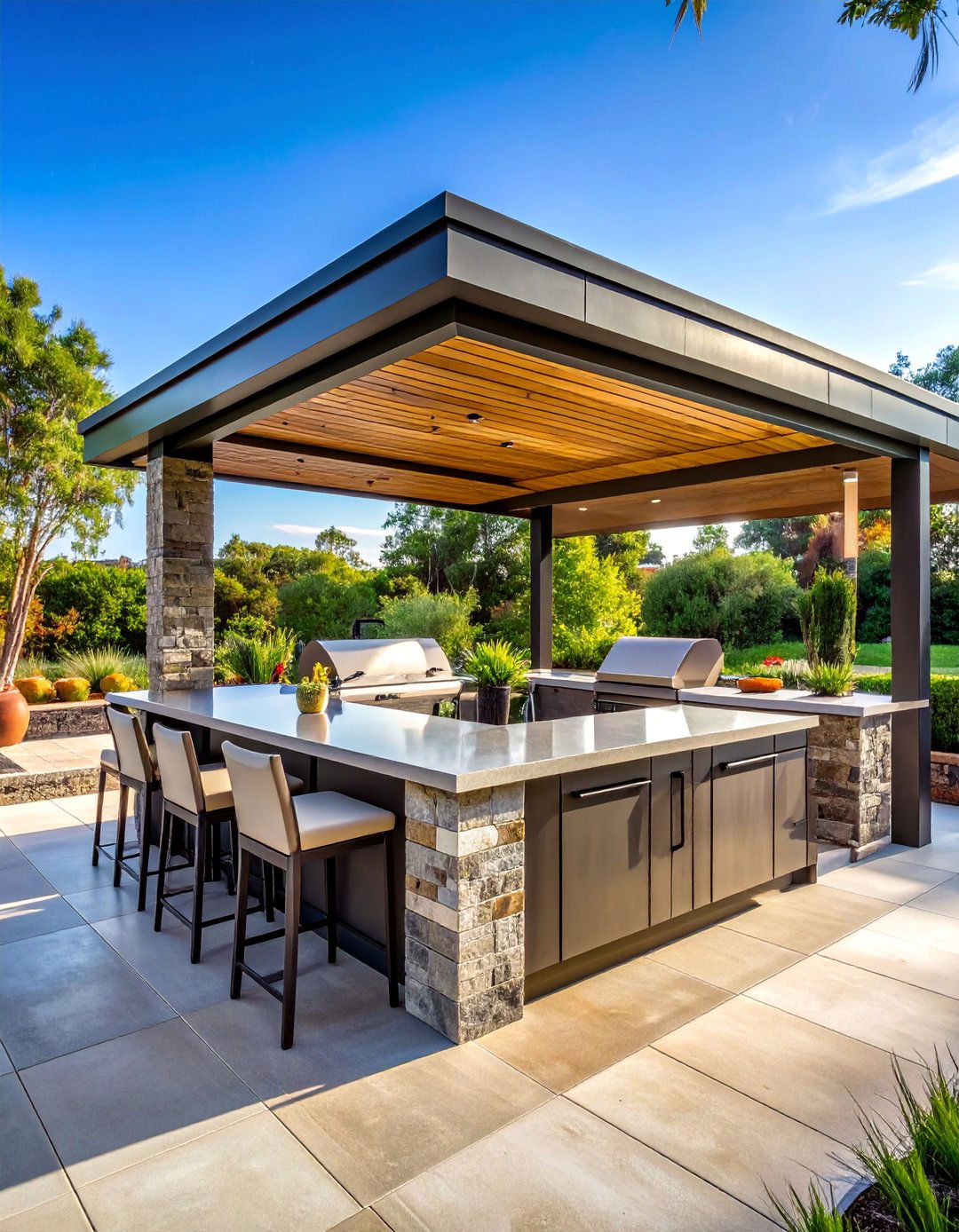 Weatherproof Material Showcases - 25 Covered Outdoor Kitchen Ideas for Year-Round Cooking