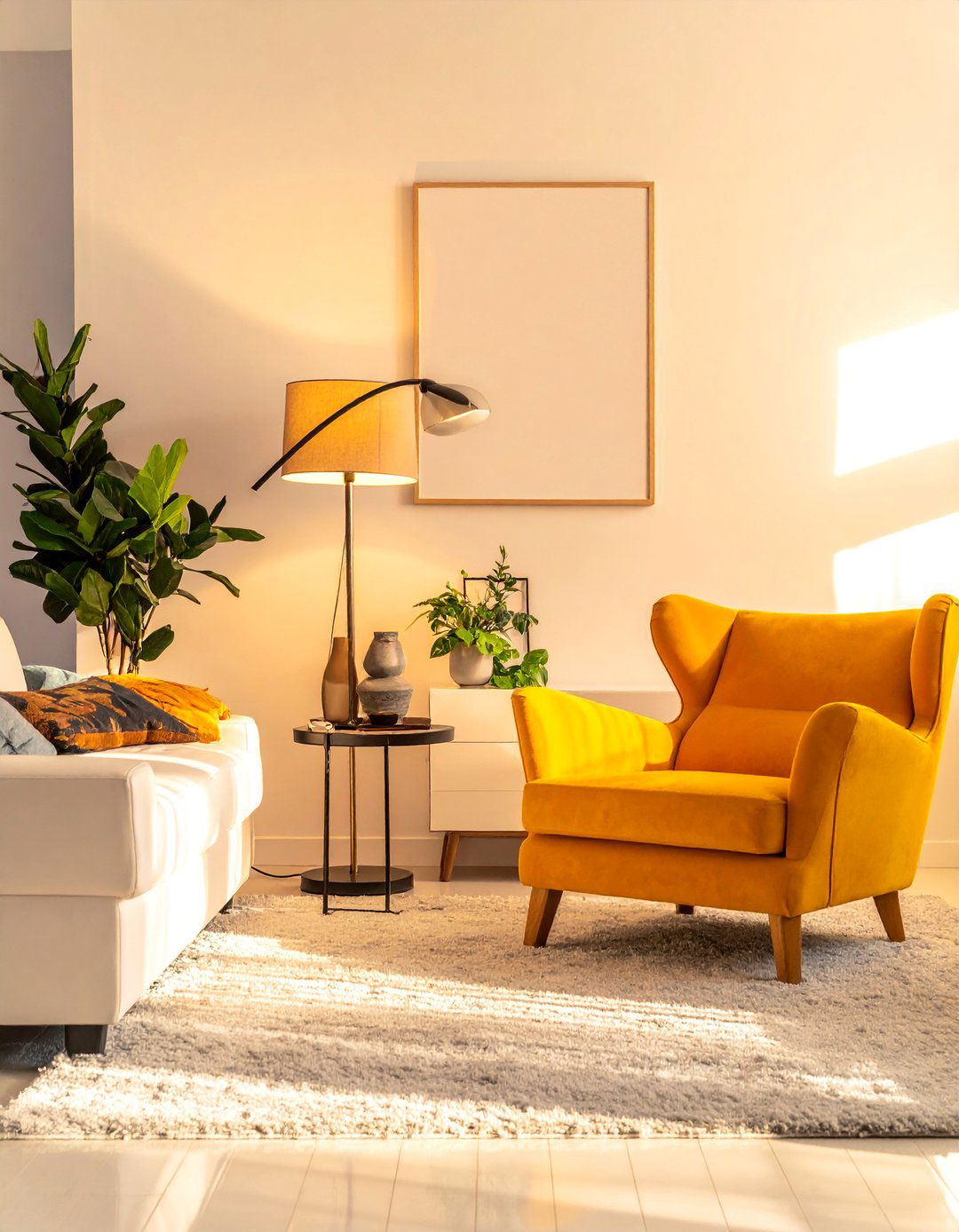White Couch Living Room with a Cozy Reading Nook - 30 White Couch Living Room Ideas for a Bright Space